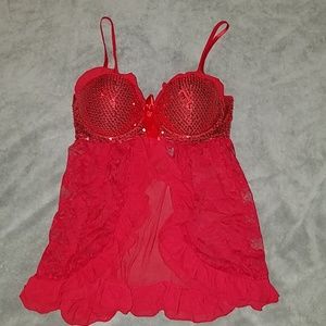 Seven till midnight red babydoll in large